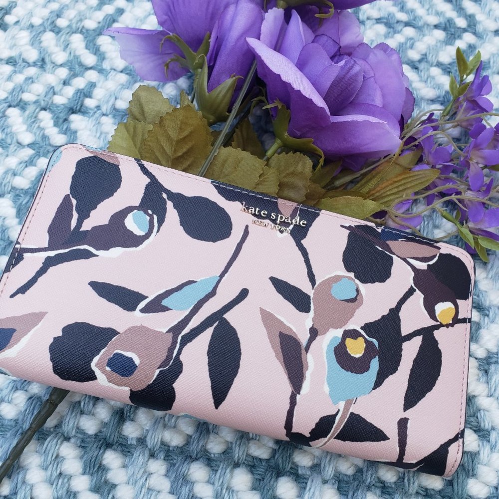 NWT Kate Spade Cameron Paper Rose Large Wallet